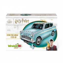 Quebra Cabeças 3D Harry Potter Flying Ford Anglia para Crianças e Adultos, 130 Peças, WREBBIT 3D W3D 0202, Marrom