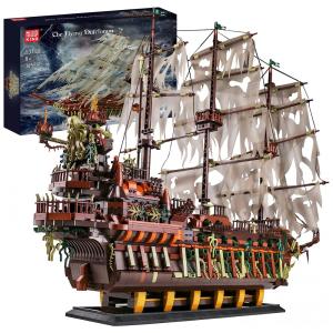 Kit de Construção Navio Holandês com 3653 Peças para 8 Anos ou mais, MOULD KING, Marrom