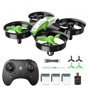 Mini Drone para Crianças e Iniciantes com Pairar Automático, Giros 360º, Pouso Automático e 3 Baterias, Holy Stone HS210, Verde