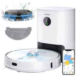 Aspirador de Pó Robô 3 em 1 com Esfregão Controlado por APP e Sucção Forte 3500PA, 110V, HONITURE Q6 Pro, Branco