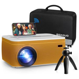 Projetor Portátil 1080P Compativel com HDMI,USB,AV,TV, Projeta até 250 Polegadas, 110v, BIGASUO B509, Branco