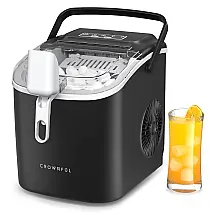 Máquina de Gelo, Produz 12kg, Dia 9 Cubos, 8 a 10 min, 110v, CROWNFUL IM2102 UL, Prateado