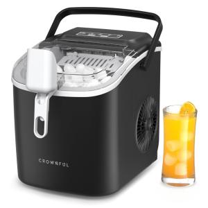 Máquina de Gelo, Produz 12kg, Dia 9 Cubos, 8 a 10 min, 110v, CROWNFUL IM2102 UL, Prateado