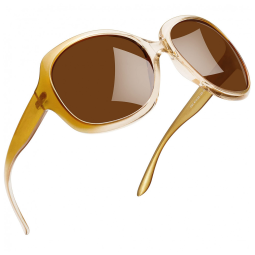 Óculos de Sol Feminino com Proteção UV, Joopin B08, Marrom Champanhe