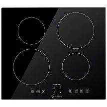 Cooktop Elétrico de Indução 24" 60cm para Embutir, com 4 Queimadores em Vidro Cerâmico, 110V 2700W, Empava, Preto