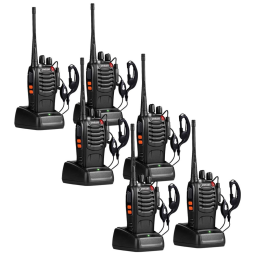 Rádio Comunicador Walkie Talkie Pxton Longo Alcance para Adultos com Fones,16 Canais,Recarregáveis, Bateria Li-ion,Lanterna e Carregador (6