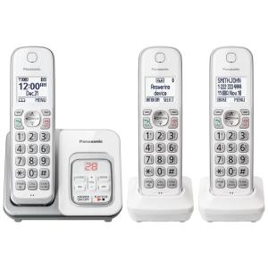 Telefone sem Fio com Secretária Eletrônica e Bloqueio de Chamada, 2 Unidades, PANASONIC KX TGD633W, Branco