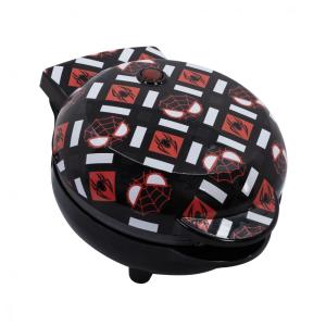 Mini Máquina de Waffle, Tema Homem Aranha com Revestimento Antiaderente, 110V 550W, Uncanny Brands, Preta e Vermelha