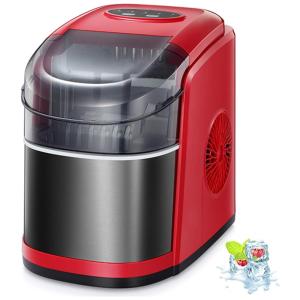 Máquina de Gelo Automática Portátil até 11 kg de Gelo em 24h, 110v, KISMILE HZB 12, C, Vermelho