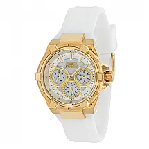 Relógio Feminino Aviator com Mostrador Madrepérola, Invicta 37298, Branco e Dourado