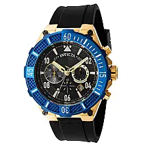 Relógio Masculino com Pulseira de Silicone Invicta Aviator, Preto 40498