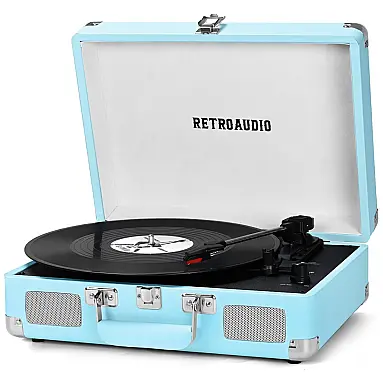 Toca-discos de Vinil Portátil Bluetooth
