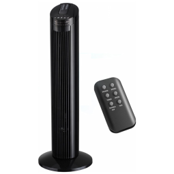 Ventilador de Torre Oscilante com Controle Remoto e 3 Velocidades, 110V Simple Deluxe, Preto