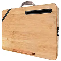 Wishacc Mesa de colo de Madeira de Bambu com Almofada Ajustável