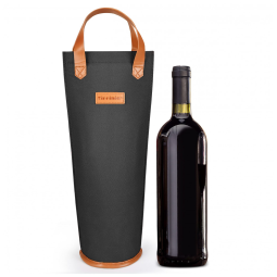 Bolsa Térmica para Vinho Tirrinia, Transporte Fácil e Elegante para Viagens, Picnics e Presentes para Amantes de Vinho - Preto