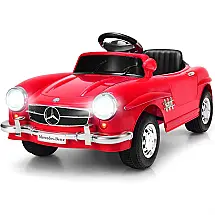 Costzon Ride Carrinho, Carro Elétrico Mercedes Benz 300SL, 1 lugar, 6V, c, controle remoto, USB MP3, 2 km, h, 3 a 5 anos, Preto