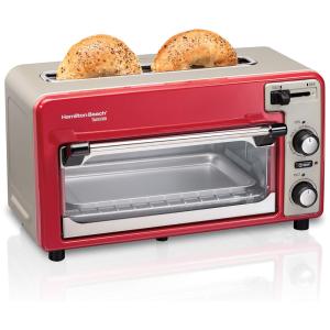 Forno Elétrico de Bancada 2 em 1 com Torradeira, 110v, HAMILTON BEACH 22724, Vermelho