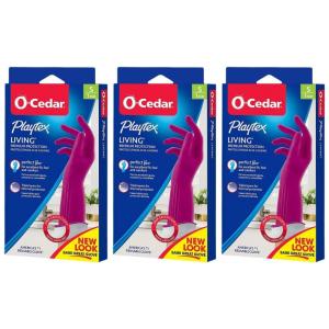 Luvas de Borracha Reutilizáveis para Limpeza, 3 Unidades, Pequena, Playtex, Rosa