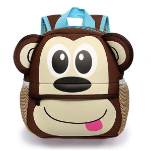 Mochila infantil Hipiwe macaco em neoprene marrom