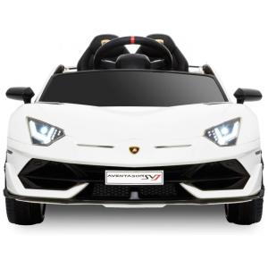Carrinho, Carro Elétrico Lamborghini Conversível, 1 lugar, 12V, com controle remoto, USB MP3, 3 km por hora, 2 a 6 anos, BAHOM, Branco