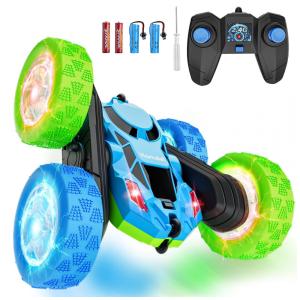 Carrinho de controle remoto STEM Hamdol GLOW 4WD dupla face com luzes LED e giros 360°