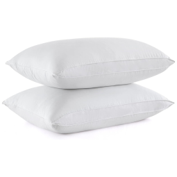 Conjunto de Travesseiros de Penas de Ganso, Tamanho King com 2 Peças e Capa 100% Algodão, Puredown