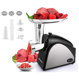 Moedor de Carne Elétrico, Aço Inox, 2.000W, 110v, ZOLKO, Preto