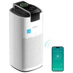 Purificador de Ar Portátil , para Ambientes até 190m² com Filtro HEPA, Sensor de Qualidade, Modo de Espera e Controle por APP via WiFi