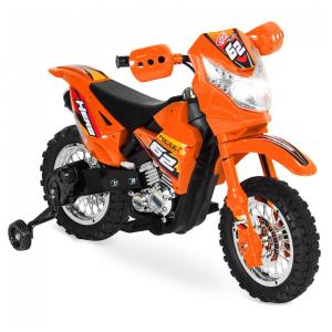 Moto Elétrica Infantil a Bateria 6V com Sons e Luzes, Idade Rec 3 a 6 anos, BEST CHOICE PRODUCTS, Laranja