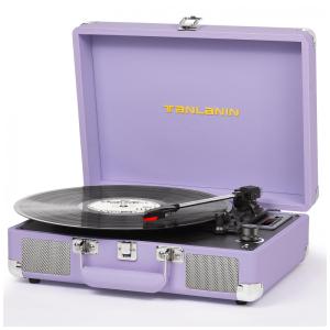 Toca-discos de Vinil com Alto-falantes Integrados Vintage Portátil de 3 Velocidades Maleta Bluetooth com Gravação,TANLANIN,