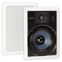Par de caixas de embutir na parede Polk Audio RC65i 2 vias retangulares 6,5 cm branco para ambientes internos e úmidos 200W