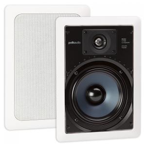 Par de caixas de embutir na parede Polk Audio RC65i 2 vias retangulares 6,5 cm branco para ambientes internos e úmidos 200W