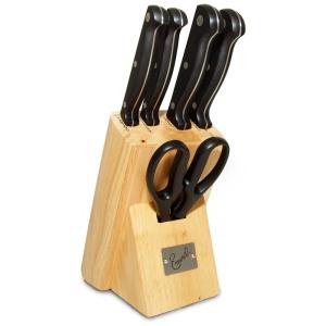 Conjunto de Facas em Aço Inoxidável com Bloco de Bancada, 6 Peças, EMERIL LAGASSE, Preto