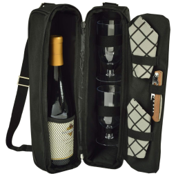 Piquenique no Bolsa Térmica Para Transporte de Vinhos até 1 Garrafa, PICNIC AT ASCOT, Preto