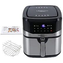 Fritadeira Elétrica AirFryer 9.46L de Capacidade com Painel de Controle Digital e 10 Predefinições, 1700W, 110v, LEDOSAKO, Prateado