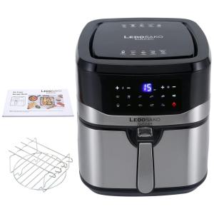Fritadeira Elétrica AirFryer 9.46L de Capacidade com Painel de Controle Digital e 10 Predefinições, 1700W, 110v, LEDOSAKO, Prateado