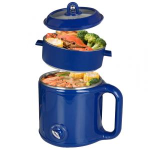 Ksalinameslon Panela Elétrica 2L com Vaporizador - Cozinhe Macarrão, Aveia, Fondue e Mais Fácil e Rápido