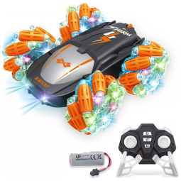 Carrinho de Controle Remoto com Luz LED e 360 de Rotação, JELOSO 3566, Laranja