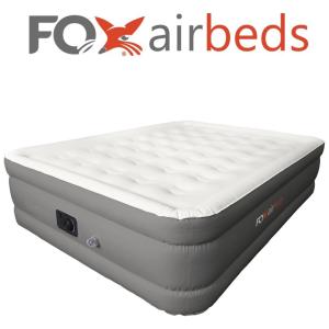 Colchão Cama Inflável Solteiro Bomba de Ar Embutida Sacola Altura 48, escuro, escuro, FOX AIR BEDS PHR, Cinza escuro