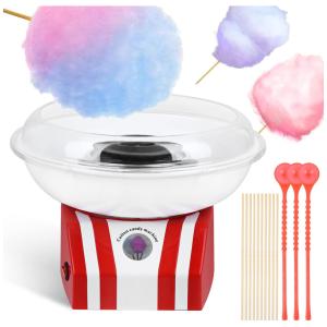 Máquina de Algodão Doce Elétrica Profissional com 10 Varas de Bambu e 3 Colheres de Açúcar, 400W, 110v, MEEFUNS JK 1802, Vermelho
