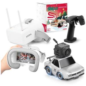 Mini Carrinho de Controle Remoto com Câmera HD e Óculoa FPV para Adultos, SNICLO DIATONE, Cinza