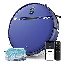 Robô Aspirador XIEBro Life Azul 2 em 1 com Esfregão Wi-Fi App Alexa 1400Pa 100min