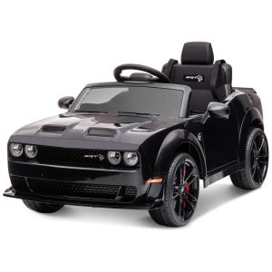 Carro Elétrico Infantil a Bateria com Controle Remoto, 3 Velocidades, Faróis LED, Bluetooth e Música, 12V, ENYOPRO Dodge Challenger, Laranja