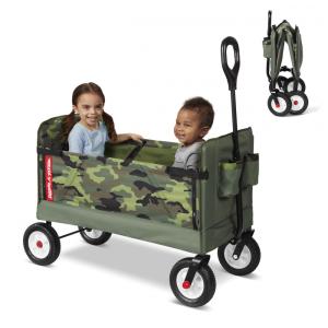 Carrinho de Passeio 3 em 1 Multifuncional, Peso Máximo 68 kg, Camuflado, RADIO FLYER 3975Z, Verde