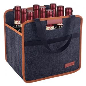 Sacola Térmica para 9 Garrafas de Vinho, Bolsa de Vinho de Alta Qualidade, Reutilizável para Viagens, Camping e Piquenique, Foyego