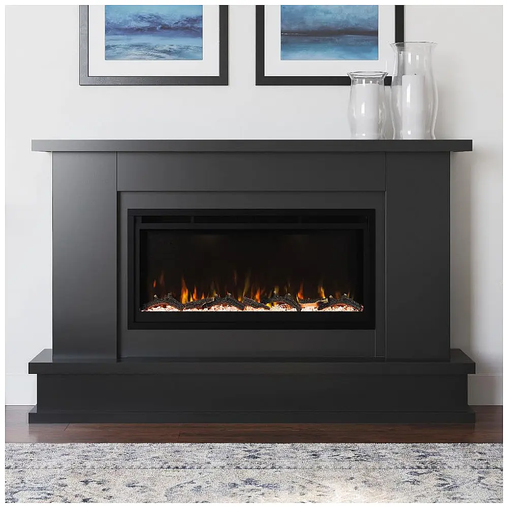 Lareira Elétrica Modern Ember 163x106cm 1465W Alexa WiFi 15 Cores Madeira 110V