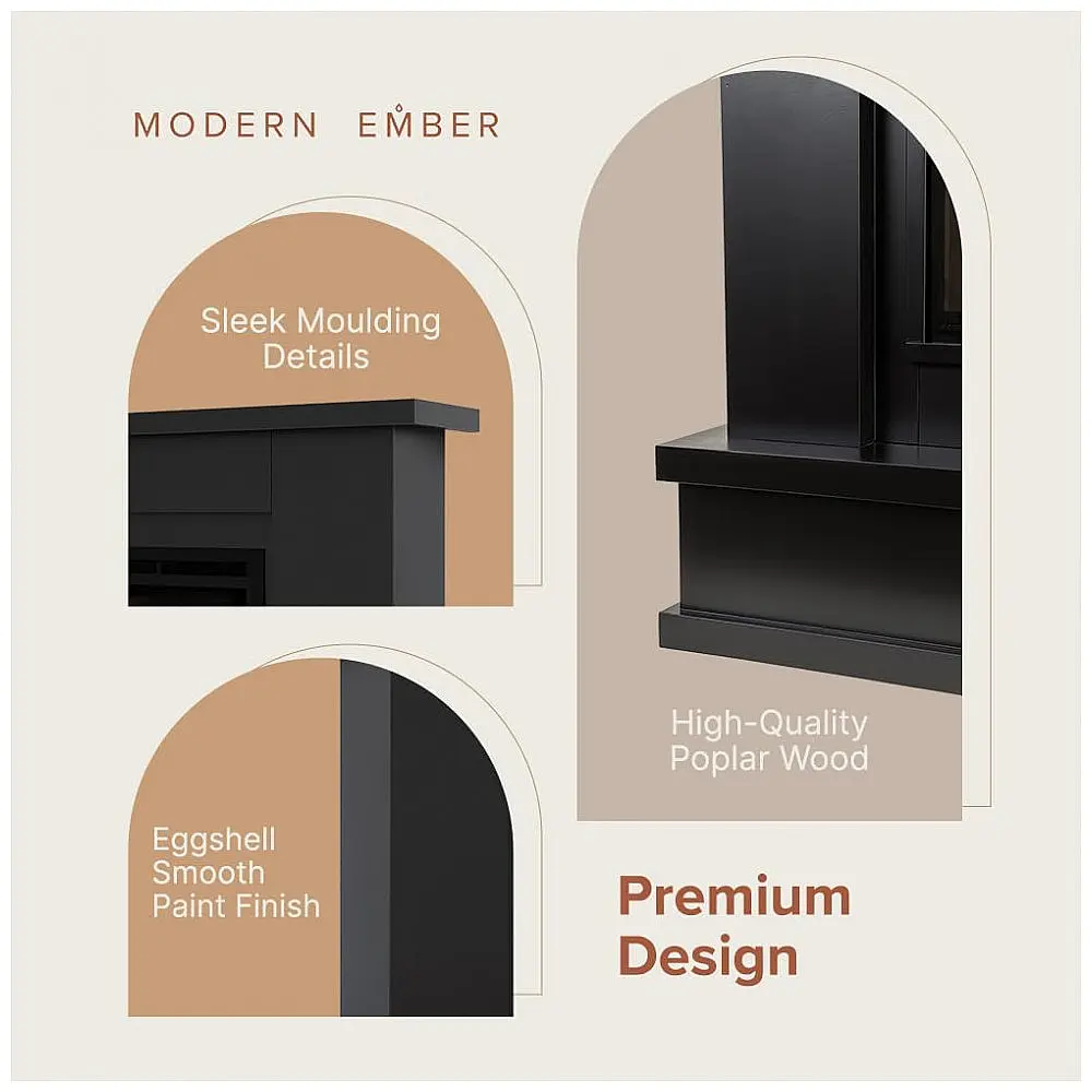 Lareira Elétrica Modern Ember 163x106cm 1465W Alexa WiFi 15 Cores Madeira 110V — foto 3