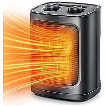 Aquecedor Elétrico Portátil Silencioso, 1500W, 110v, KISMILE ZFH006, Preto