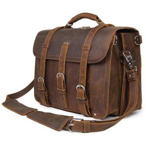 Bolsa Maleta de Couro Masculina para Laptop, POLARE , Cinza