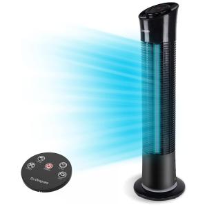 Ventilador de Torre com Controle Remoto, 3 Modos e Temporizador de 7 Horas, 110v, DR.PREPARE, Preto